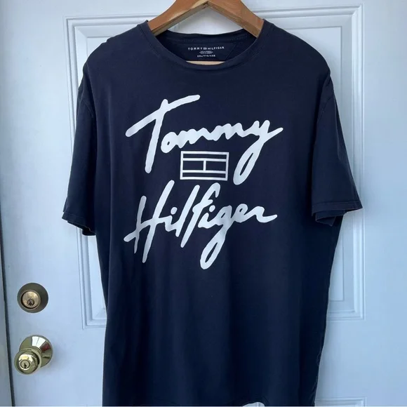 Tommy Hilfiger | Shirts | Tommy Hilfiger Mens Navy Blue Logo 